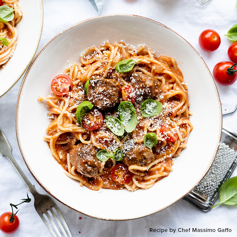 Pasta Marinara & Meatballs